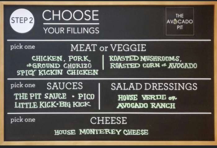 Page 2 of menu, The Avocado Pit Bennington, VT