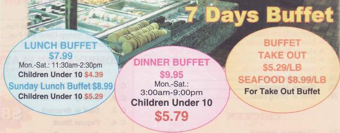 Buffet Prices, China Wok Buffet Bennington, VT