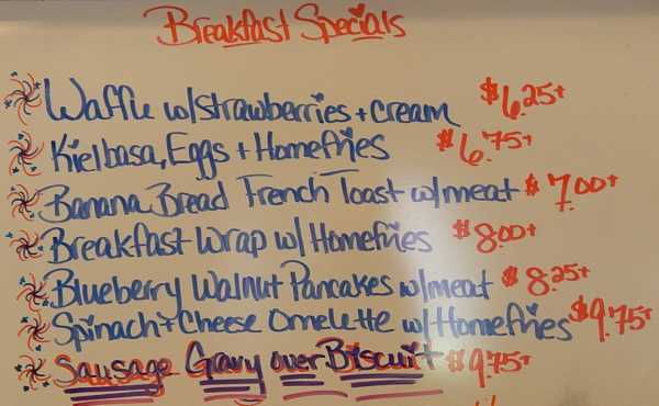 Page 6 of menu, Jean's Place Hoosick Falls, NY